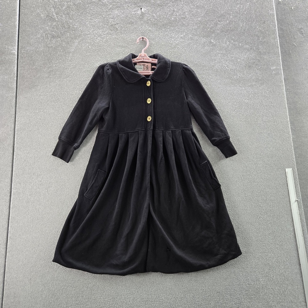 Juicy Couture Women Coat M Black Y2K Academia Goth Button Longline READ